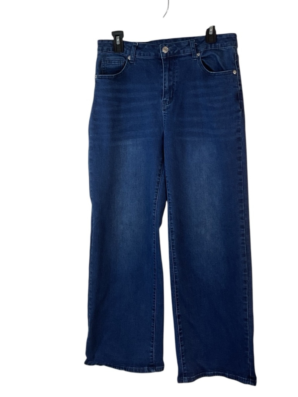 High-Waist Wide-Leg Jeans - Dark Blue Size L (12-14) - Picture 3 of 6